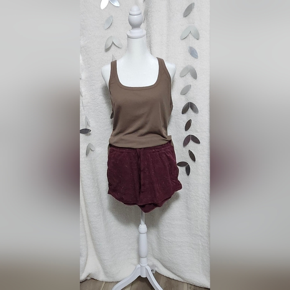 Athletic Works Maroon Soft Shorts Size: M(8-10)